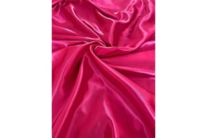 Novato Textiles Silky Satin Liquid Fabric Plain Luxury Craft Dressmaking Fabric 60'' Wide (Cerise, 2 Meter)