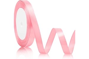 SERENEGLOW Cinta de Raso Rosa para Regalo y Lazo - 10mmx22m - Saten Decorativa para Lazos y Regalos