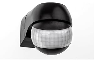 HUBER Motion 3 Compact Infrarot Bewegungsmelder 180° Innen/Außen Bewegungssensor IP44 I 230V Bewegungsmelder LED geeignet, horizontal/vertikal verstellbar, schwarz
