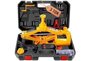 VOBOR Gato Eléctrico de Coche, 3T Kit de Gato de Tijera 12V, Universal Elevador Electrico Coche para Sedanes SUV o Cualquier Vehículo, Altura de Elevación 120-420 mm