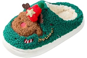 SMajong Pantofole da Casa Bambini Cartone Animato Ciabatte Peluche Calde Inverno Scarpe Slippers Antiscivolo in Cotone Indoor Outdoor