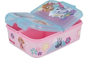 Babymotion Paw Patrol Kinder Brotdose 3-Fächer, Lunchbox, Sandwichbox, Bentodose: Eiskönigin 2 Anna Elsa, PJ Masks Spiderman, Avengers Marvel, Mickey, BPA frei, Geburtstag(Paw Patrol Mädchen)