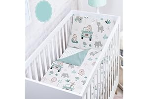 BABYSAFE Set Copripiumino Lettino 90x120 e Federa Cuscino 40x60 Coordinata, 100% Cotone Certificato Oeko-Tex - Copripiumino 90x120 Neonato per Culla, Lettino o Carrozzina Made in Europe