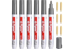 VOKMON Pennarello per fughe, 6 pezzi, per malta da parete, per restauro, con punta di ricambio per il restauro delle piastrelle, per il pavimento, il bagno e la cucina (grigio scuro)