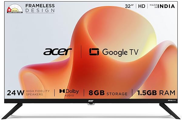 acer 80 cm (32 inches) G Plus Series HD Ready LED Smart Google TV AR32HDGGR2841AD