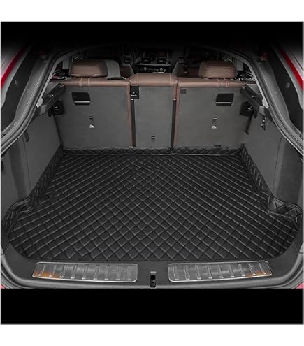 Mossa Tapis De Coffre Sur Mesure Peugeot 5008 I (2009-2017) 5/7 Places 3e Rangée Abaissée - Bac Coffre TPE Antidérapant, Imperméable, Noir Mat