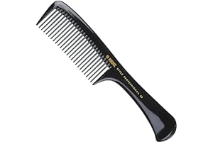 Kent Brushes Handled Rake Comb SPC83 - Wide-Tooth Detangling Comb for Wet or Dry Hair, Strong Moulded Rubber with Easy-Grip Handle for Gentle, Tangle-Free Styling