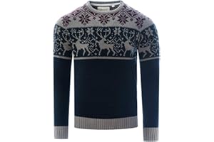 Soulstar Mens Christmas Jumper Xmas/Reindeer Stag Nordic Stag Festive Christmas Jumper/Cardigans/Roll Neck/Sweatshirt S - 3XL