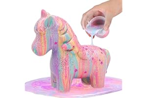 LAOESE Unicorns Paint Pouring Art Kit - DIY Craft for Kids Age 6-12, Arts and Crafts Kit for Girls & Boys, Toys Girls Boy Birthday Gift Ages 4 5 6 7 8 9 10 11 12+