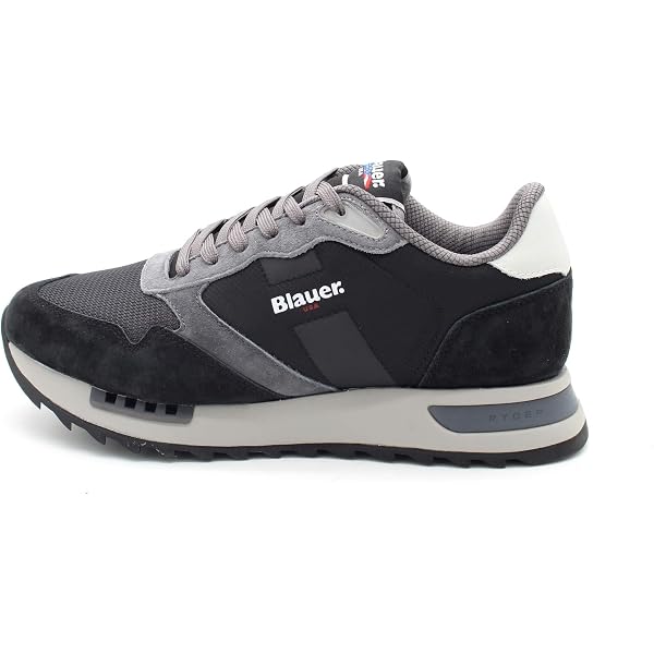 Blauer Sneaker Uomo Quartz In Suede/Nylon: Blu Navy/Rosso, Taglia 41, S2QUARTZ01, Chiusura Stringata, Suola In Gomma - 5