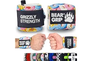Bear Grip fascia da polso premium resistente, per sollevamento pesi, crossfit, body building, strongman, 61 cm