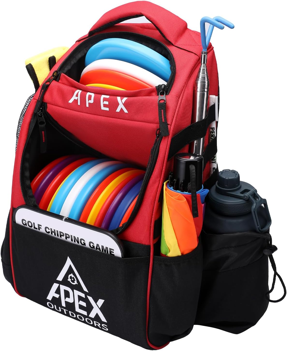 Apex Outdoors Bolsa de Golf de Disco, Mochila de Golf de Disco con más de 21 Discos, Bolsas de Golf duraderas y Ligeras con múltiples Bolsillos de Almacenamiento