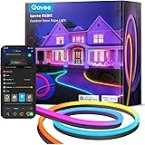 Govee 10m RGBIC IP67 neon LED Strip Vattentät RGBIC LED Strip med applikationsstyrning och segmentkontroll utomhus