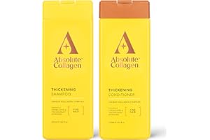 Absolute Collagen - Thickening Collagen Complex Shampoo and Conditioner Set 500ml - For Thin & Fine Hair - Strengthen, Nourish and Volumise - Boost Shine - Fight Signs of Hair Ageing - Paraben Free