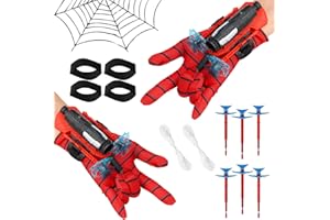 Sdjuifsd Spiderm Launcher, Spider Gloves, Spider Launcher Children, Cosplay Glove Launcher, Wrist Toy Set, Suction Cup Darts, Rope, Masquerade, Role Play Party, Children's Gift Pack of 18
