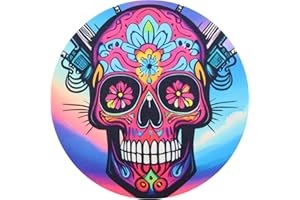 MAYRECORDS 12 Inches Anti-Static Slip Mat Turntable Platter Mat Felt Skull Pattern Reduces Vibrations and Improved Sound Clarity for LP Turntable Record Player