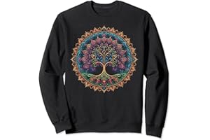 TREE OF LIFE SYMBOL MANDALA ART STORE Cooles Lebensbaum-Symbol im Mandala-Kunst-Stil für Herren und Damen Sweatshirt
