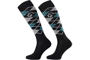 TODO Comodo Chaussettes d'équitation Carreaux STPDJ | Mi-Bas d'équitation | Coton Chaussette Equitation Femme, Enfant, Homme