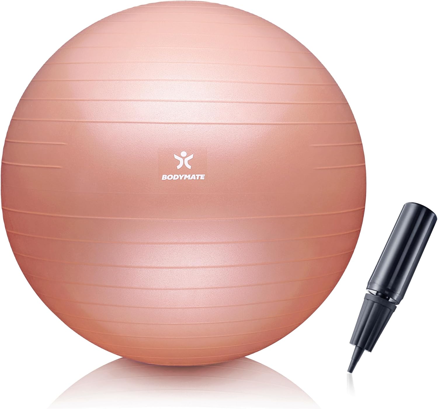 BODYMATE Pelota de Ejercicio para Fitnes con Sistema antirreventones | con bombín | Bola de Yoga Pilates y Ejercicio | Balón para Sentarse | Balon de Ejercicio para Fitness