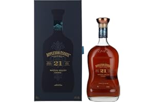 Appleton Estate Rum Giamaicano Invecchiato 21 Anni con Note Fruttate, Quercia e Cacao, 43% Vol, Bottiglia in Vetro da 70 cl