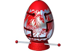 Smart Egg Red Dragon: 3D Maze Puzzle, Difficult Brain Teaser for Puzzle Lovers (Level 2 out of 3, for age 8+) - Challenge and Fun in Solving the Labyrinth inside The Egg