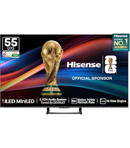 Hisense 55U7N Google TV Compatible with Alexa 2024 55
