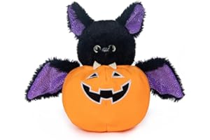 My OLi Plüsch-Kürbisse Gefüllte Fledermaus-Plüsch-Halloween-Spielzeug-Kürbisse mit Abnehmbarer Fledermaus, die im Dunkeln leuchten, Spielzeug-Halloween-Ornamente/Geschenke für Kinder