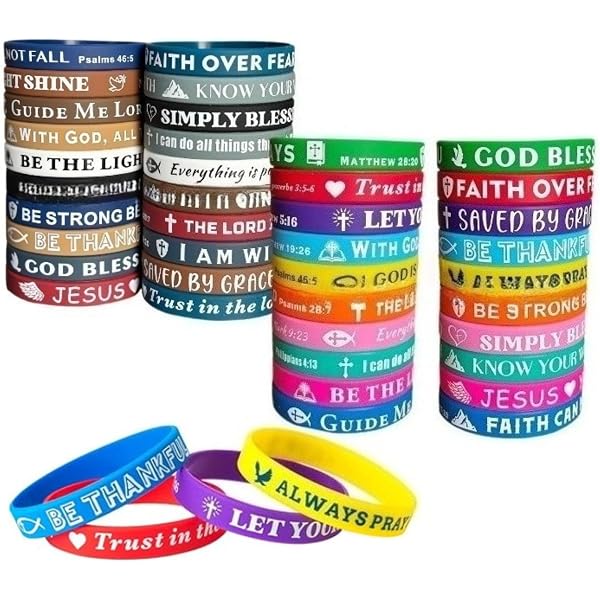 Lot De 40 Bracelets En Silicone Avec Versets Bibliques - Cadeaux Chrétiens Inspirants Pour Hommes Et Femmes, église, événements