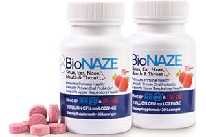 BIONAZE PROBIOTICS Bionaze Oral Sinus Probiotic w/BLIS K12 & BL-04 for Sinus, Throat, Ear, Nose, Mouth, Teeth and Gums. Clinically Proven Strains to Improve Overall Health and Breath (2 Pack)