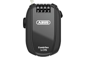 Abus, Antifurto a cavo ABUS Combiflex, antifurto per la sicurezza di sci, caschi, passeggini e bagagli, Trip 105, lunghezza 105 cm, spessore 3 mm, con codice numerico, nero