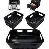 3 Pieces Silicone Air Fryer Mould Only for Cecotec 9 L Cecofry Dual 9000 Air Fryer, Oil-Free Air Fryer Accessories, Reusable