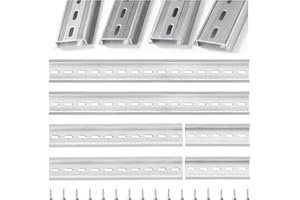 VooGenzek 6 Sztuk 3 Rodzaje Szyna DIN, Szyna Montażowa DIN C45 Aluminiowa, ze Śrubami 16 Sztuk, do Serii Zacisków na Szynie DIN i Stycznika, 100/200 / 300 mm