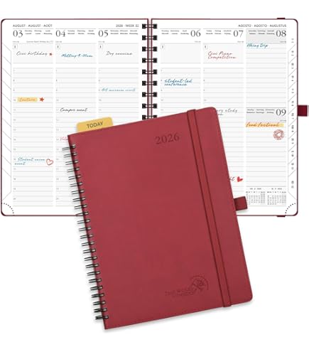 POPRUN Agenda 2025 2026 Semainier A4 En Français - Intervalles De 15 Minutes, 12 Mois D'Août