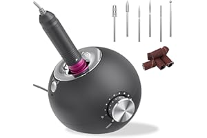 Delanie Professional Nail Drill Machine 35000RPM for Acrylic Nails Gel Polish Electric Nail File Kit Manicure Drill Set for Home and Salon Use with Six Sanding Bands and Drill Bits UK Plug(Wired-Gray)