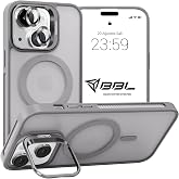Babilden iPhone i&ccedil;in Kılıf Kamera Korumalı Magsafe Wireless Şarj &Ouml;zellikli Mat Şeffaf Renkli Standlı Kılıf (Lens Hediyeli) (G