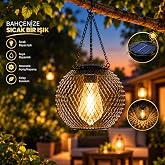 G&uuml;neş Enerjili Askılı Bah&ccedil;e Feneri Solar LED Dekoratif Aydınlatma Lambası