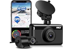 IIWEY Dash Cam Front and Rear 4K & 1080P 【Built with WIFI & GPS】 (Single Front 4K), 3 Inch Touch Screen Dual Dash Car Camera, Driving Recorder with Night Vision, 24H Parking Monitor