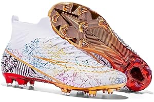 WOWEI Męskie buty do piłki nożnej, profesjonalne buty do piłki nożnej, High Top Spike Cleats, dla dzieci, chłopców, buty do gry w piłkę nożną, outdoorowe, buty treningowe