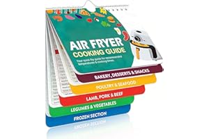 JOYRAY Air Fryer Cookbook Magnetic Times Cheat Sheet | Oven Cooking Frying Booklet Time Chart Temperature Quick Reference Guide Conversion Accessory for Home Kitchen Air Fryer Pot Food Recipe Temp Reference