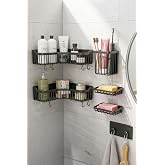 Ata Home Banyor 6'Lı Yapışkanlı Banyo K&ouml;şelik Seti Banyo Rafı, Banyo D&uuml;zenleyici K&ouml;şelik, Duş Rafı Şampuanlık