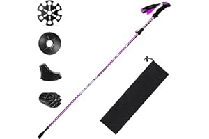 HOVIN Bâton de Marche Nordique,Baton de Randonnée Pliable 105-125cm,Baton de Marche pour Trekking et Randonnée