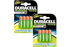 Duracell Rechargeable 2400 mAh AA Batteries - 8-Pack