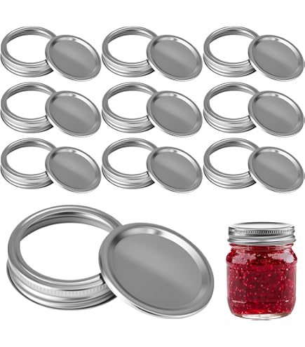 Lot De 15 Couvercles Pour Bocaux Mason - Diamètre 70 Mm, Joints Caoutchouc Inclus - Étanche, Réutilisable, Lave-vaisselle