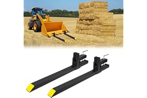 BREERAINZ 2 PCS Pinces sur fourches à palettes pour Tracteur à Godet Chargeur, capacité Lourde de 680 kg, 109 cm, Noir