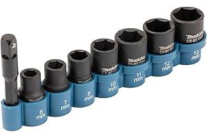 Makita E-12289 Zestaw Nasadek Udarowych, Czarny/Niebieski, 8 Elementów