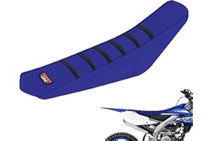 MCHMFG Motorcycle Universal Seat Cover Non-Slip Rubber Striped Gripper Soft Sewing for CRF WR WRF RMZ YZF SXF EXC EXC XC SX CR KLX Dirt Pit Bike Motocross Off Road (Blue)