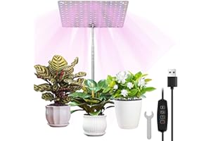 AMLOPE Lámpara LED de Espectro Completo para Cultivo de Plantas de Interior 178 LEDs Altura Ajustable 28-150cm Temporizador de 3/9/12h para Plantas de Interior Plántulas y Suculentas