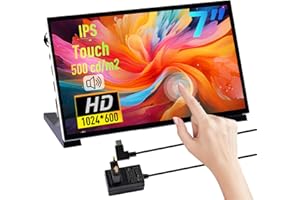 GeeekPi 7 inch Capacitive Touchscreen for Raspberry Pi, HDMI Monitor IPS 1024X600 LCD Display with Dual-Speakers for Raspberry Pi 5/4B/3B+/3B/B+, with Mount Hole to Install Raspberry Pi Board