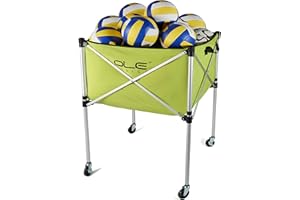 OLE ANDIGO Ball Cart,Volleyball Ball Cart with Wheels 26 Balls Portable Ball Cart,Ball Storage,Collapsible Sports Ball Equipment Cart for Volleyball, Rugby,Soccer【 Indoor Outdoor】