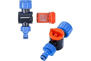 GRÜNTEK Filtro de Agua para Grifo - 1' y 3/4' - Filtro de Agua para Jardinería Riego y Barril de Lluvia - filtro de acero inoxidable de liberación rápida